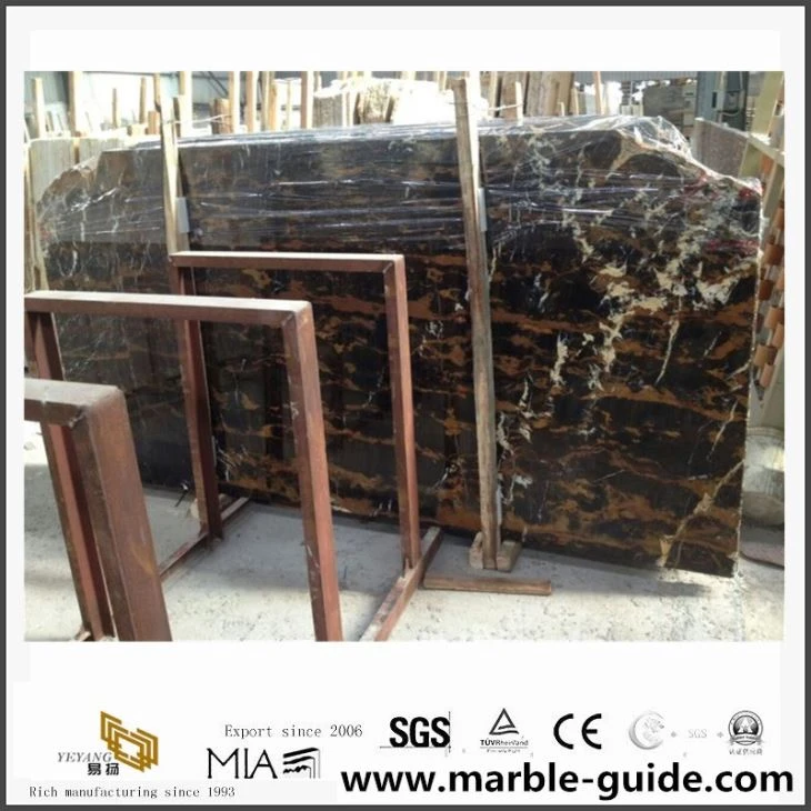 A Quality China Golden Portoro Marble Slabs For Hotel Decoration