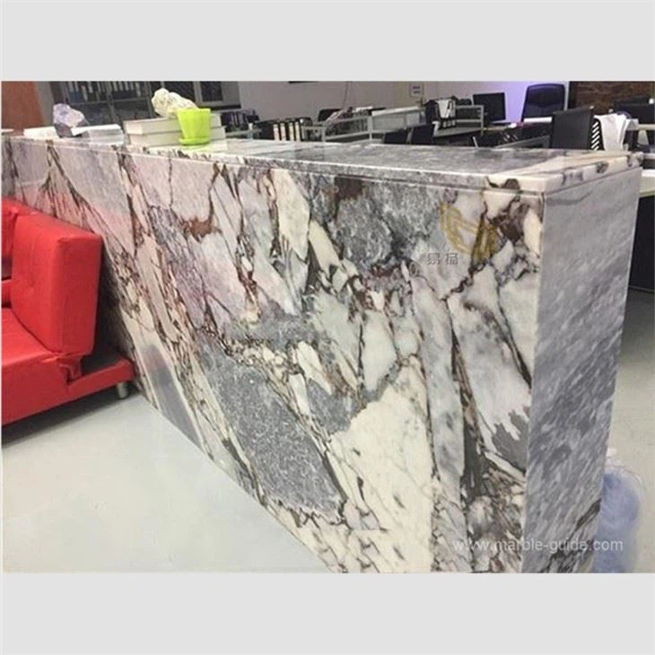 White Titanic Storm Marble Waterfall Countertop